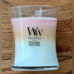 WoodWick Trilogy Candle 9.7 oz. Coastal Sunset Seaside Mimosa Island Coconut NEW